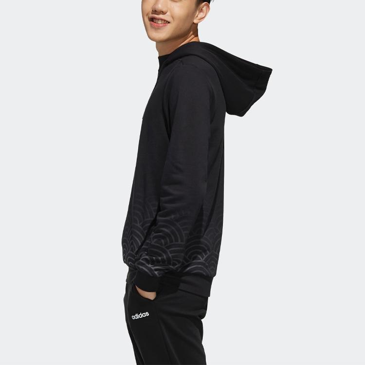 adidas Мужские толстовки Neo Черные с капюшоном Умеренные Поддельная двойка EH6506