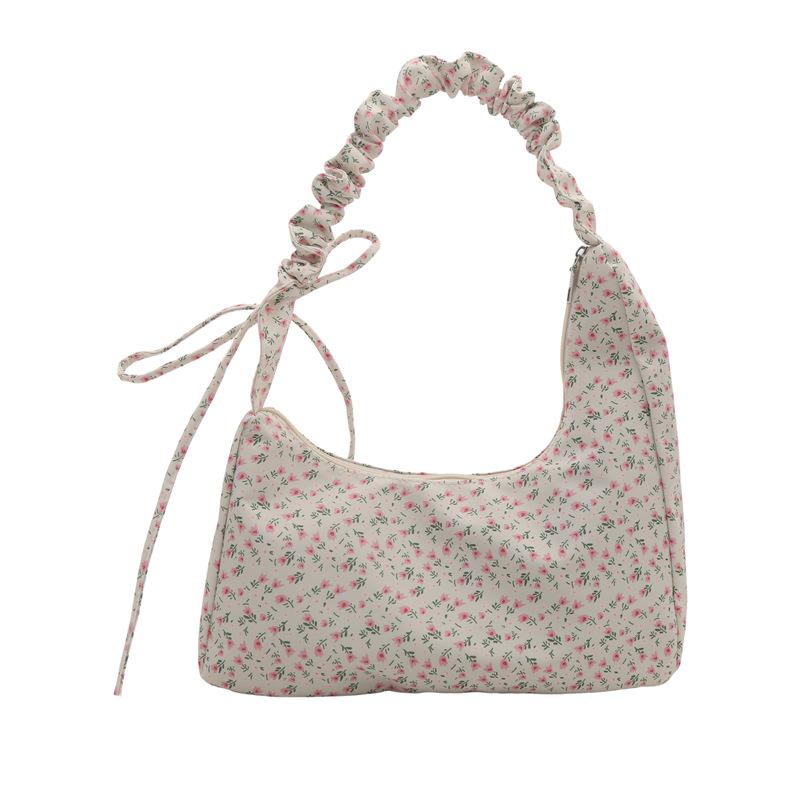 Большая вместительная сумка через плечо, женская летняя популярная сумка с цветочным принтом, универсальная плиссированная сумка-тоут для поездок на работу