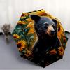 1pc Black Bear Sunflower Field Folding Umbrella, Durable, Suitable for Outdoor Activities or Rain, Suitable for Commuting yy251027084