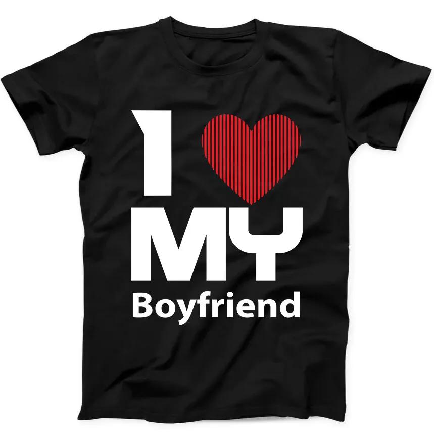 I Love My Boyfriend Mens Gift Joke Valentines Day Gift Tee Black T Shirt 115
