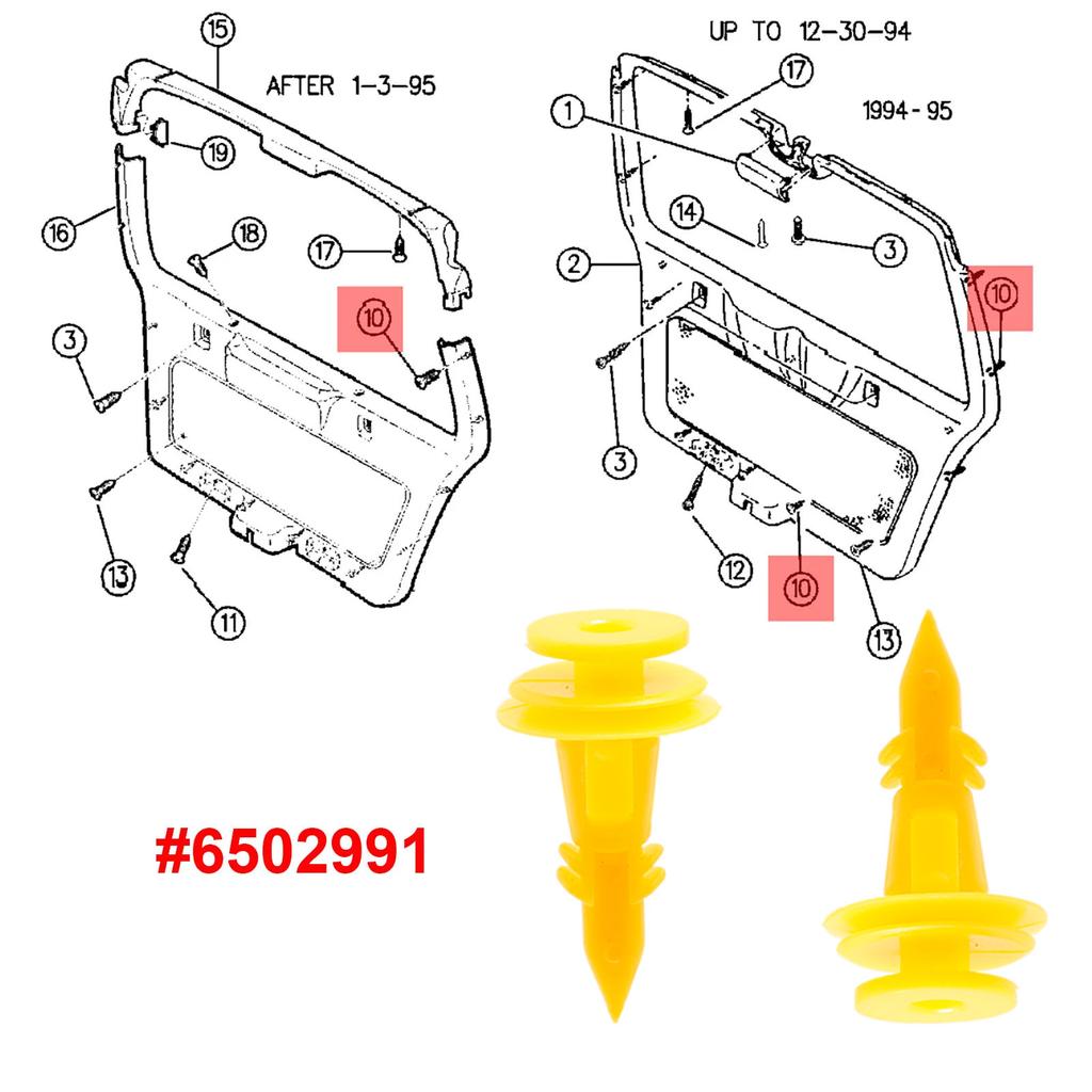 6502991 Для WJ Jeep Grand Cherokee Chrysler Минивэны Cirrus Dodge Stratus Зажим-фиксатор-заклепка Панели задней двери автомобиля