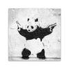 Banksy Panda Painting Interior Poster Modern Art Gun Panel Entrance Wall Hanging Completed Wooden Frame (4040cm)