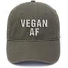 Lyprerazy Vegan AF Vegetarian Washed Cotton Adjustable Unisex Women Unisex Hip Hop Cool Flock Printing Baseball Cap