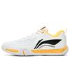 New LiNing II Lite Cushioning Wear Resistant Low Top Badminton Shoes Unisex White Yellow AYTT003-3