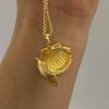 Женское ожерелье-подвеска с ракушками DIY Подвеска с отсеком для фото Цепочка на ключицы Уникальная трендовая цепочка-чокер Аксессуар