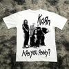 Хлопковая футболка Korn Follow The Leader с принтом, двусторонняя, для метал-группы, мужская и женская, оверсайз, парные футболки