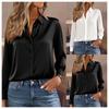 Новая осенняя однотонная рубашка с длинным рукавом и лацканами для женщин