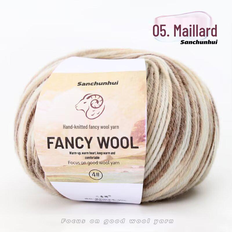 Handmade Rainbow Gradient Wool Yarn for DIY Knitting - Medium Thickness, Perfect for Children's Sweaters and Baby Projects