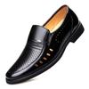 Men Summer Leather Shoes Pointed Toe Quality Black Microfiber Leather Soft Man Breathble Hole Shoes For Man Summer