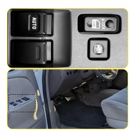 Window For 2000 2001-2006 Toyota Tundra Black Switch-Button Front Driver Side