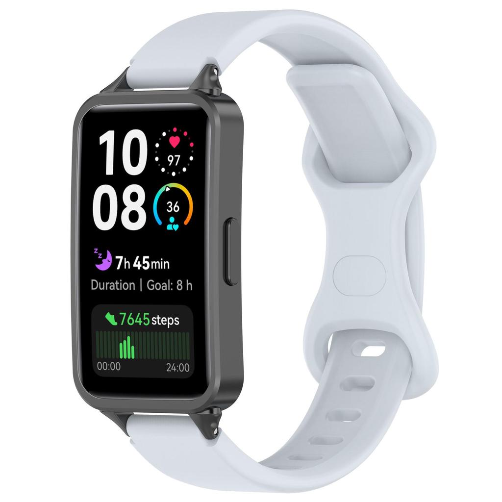 Совместимый силиконовый ремешок для Huawei Band 10/9/8 с бабочкой и пряжкой-восьмеркой, 12 мм.