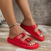 Fashion Fashion Buckle Thick Platform Slippers Women Home Soft Sole Slides Sandals Woman 2024 Summer Non Slip Beach Flip Flops Zapatos