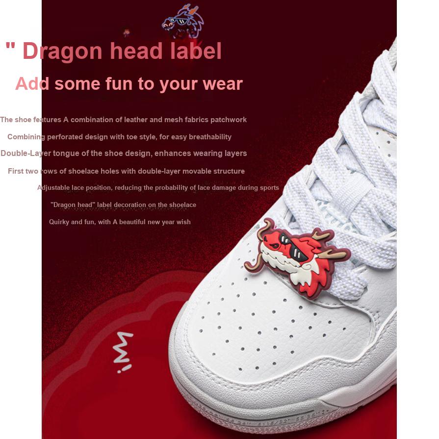 Детская обувь Li Ning Year Of The Dragon Limited Edition, удобная, универсальная, модная, амортизирующая, прочная, с низким верхом, повседневная обувь YKCU012-3
