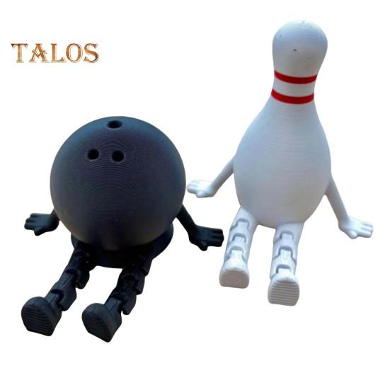 Гибкий боулинг-приятель, настольный мяч для боулинга с шарнирными ножками, 3D-печатный орнамент на тему боулинга, подарки для любителей боулинга