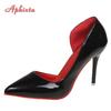 Fashion Aphixta 2025 Summer 10cm High Stiletto Heels Patent Leather Sandals Women Pumps Cool Pointed Toe Official Shoes Plus Size 46
