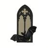 Gothic Cathedral Window Mirror Vintage Baroque Wooden Black Bat Mirror Home Office Living Room Bedroom Bathroom Decorative Wall Mirror