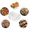 Stainless Steel Airfryer Double Layer Rack Versatile Round Roasting Rack Grill Rack With Skewers Baking Tray Air Fryer Holder