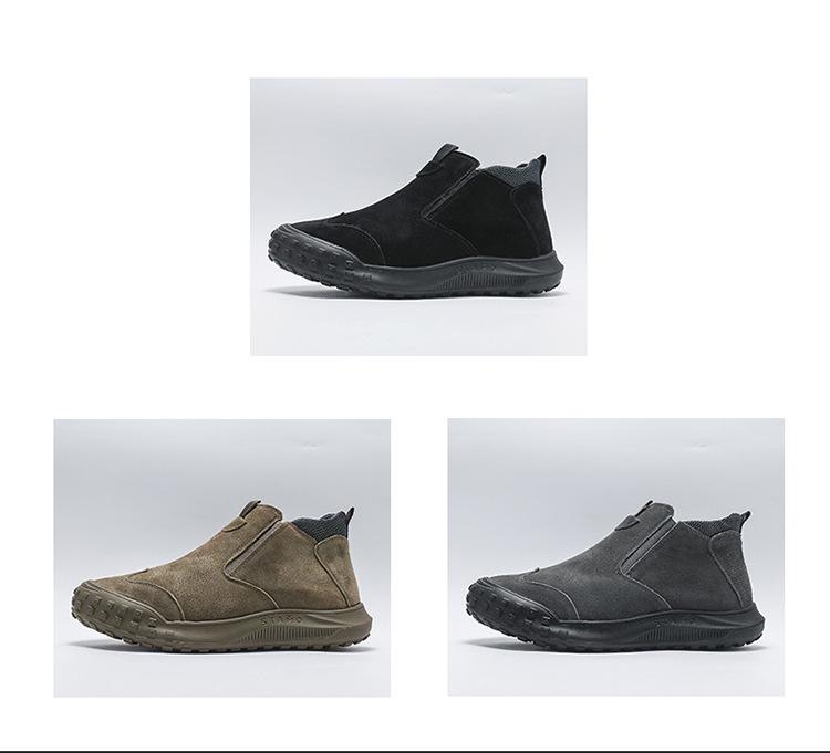 Мужские зимние высокие нескользящие защитные ботинки с бархатным утеплителем для защиты от холодной погоды и снега.