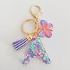 Butterfly Initial Letter Keychain Pendant Exquisite Practicality Backpack School Bag Decoration Purple Alphabet Keychain for Girls Women