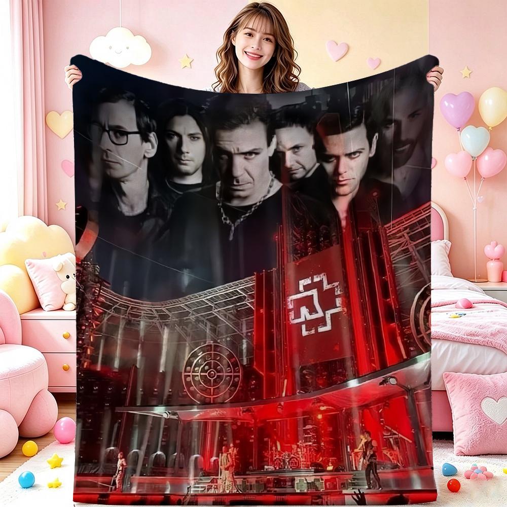 Rammstein German Rock Spirit Pattern Blanket Machine Washable Fleece Blanket For Office Sofa Lightweight Home Decor Valentine'S Day Gift