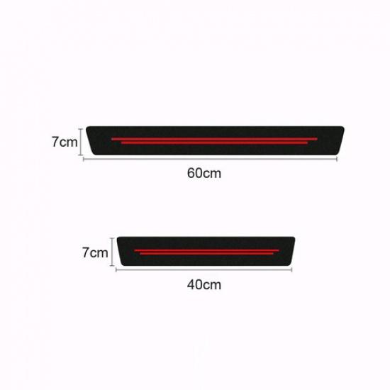 4pcs Red Car Door Plate Sill Scuff Cover Anti Scratch Decal Sticker Protector