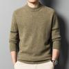 Шерстяной свитер, мужской зимний новый шерстяной вязаный низ с круглым вырезом, мужской теплый джемпер
