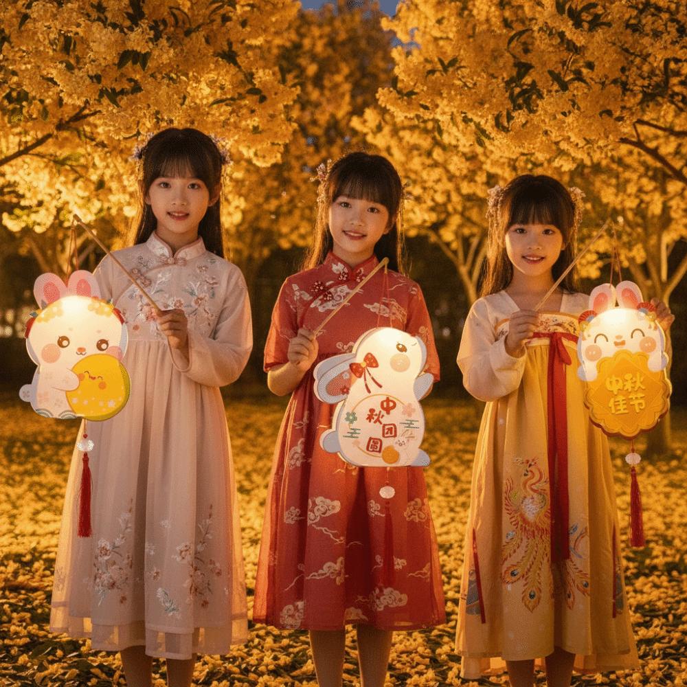 Waterproof PVC Bunny Lamp Warm Light Handheld Light Handmade Kit Rabbit Lantern Dance Show