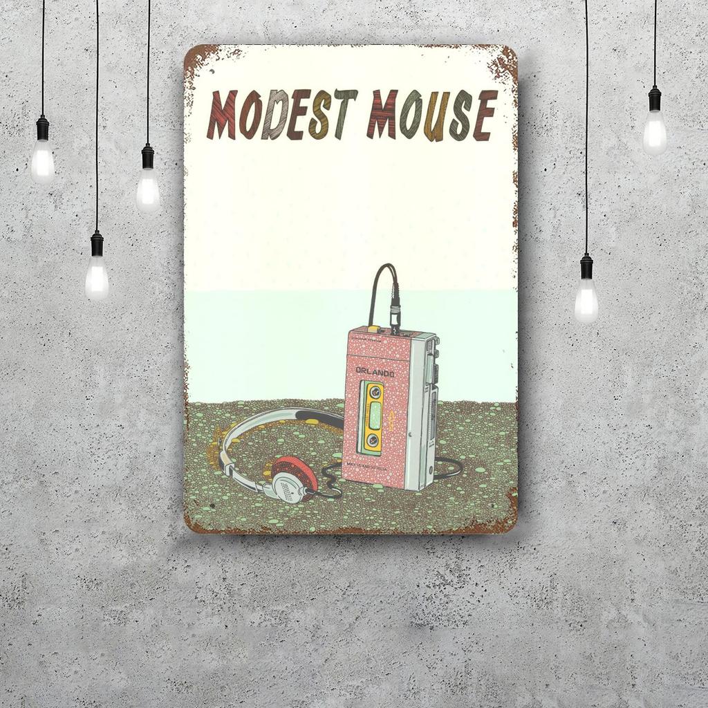 Modest Mouse Винтажная жестяная табличка Декор для дома Настенный декор Искусство Настенная роспись Декор комнаты Декор Ретро Металлическая табличка Постеры для бара