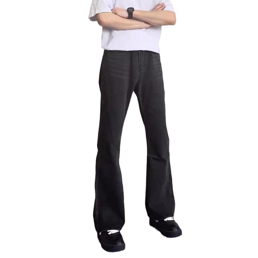 American Retro Distressed Flare Jeans - Trendy Washed Casual Trousers