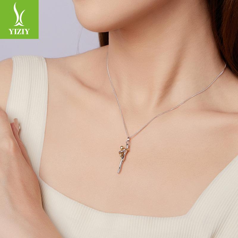 S925 Sterling Silver Mother And Child Hug Necklace Warm And Loving Mother'S Day Necklace Collarbone Chain