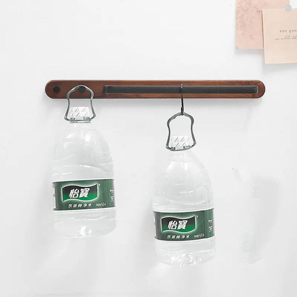 Вешалка для полотенец из орехового дерева с металлическим стержнем, настенная вешалка для полотенец, крючок для ванной комнаты