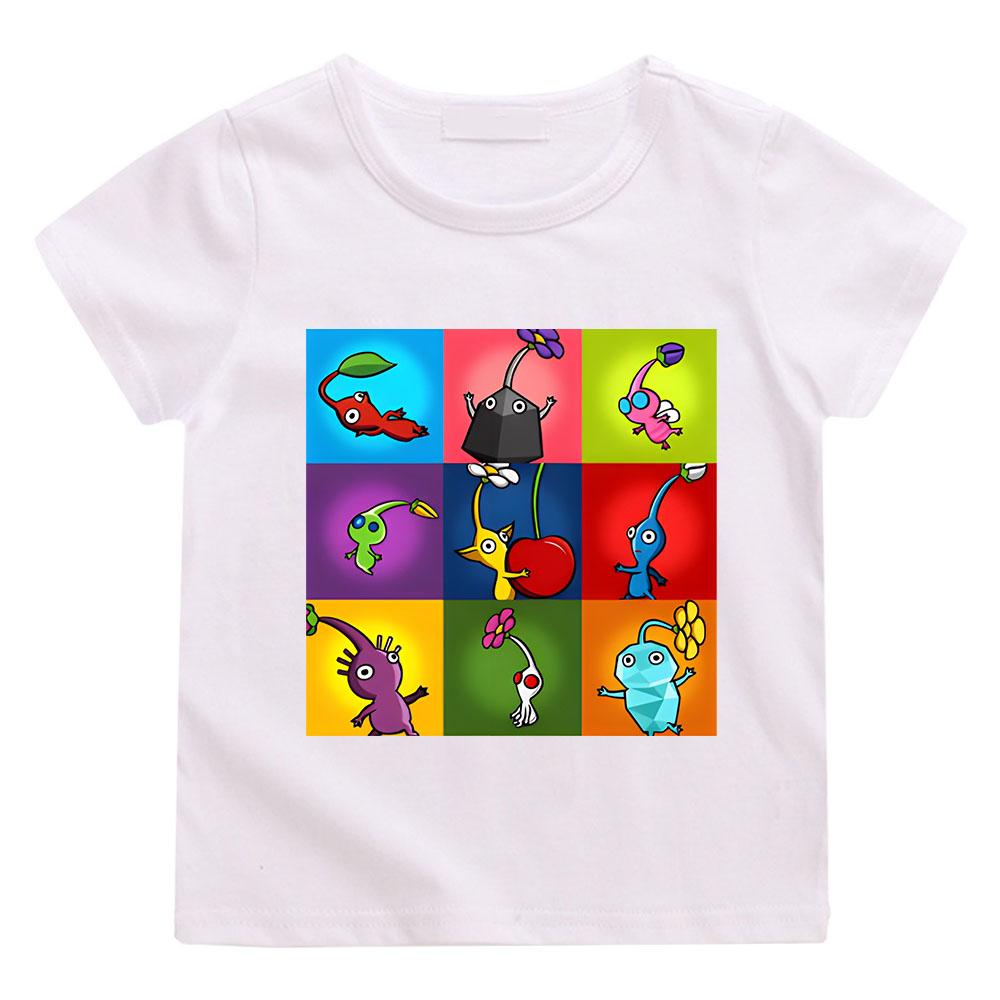 Pikmin Printed Cartoon Graphic Harajuku Men T Shirt Women Tee Boys Top Children Parent Child Cotton short sleeves kids Tshirt