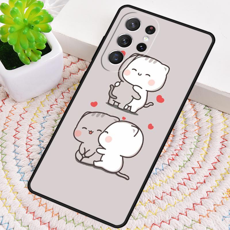Мягкий силиконовый чехол для телефона Mochi Peach Cat для Samsung Galaxy note 10 pro S26 S25 S24 S23 S22 S21 Plus S25Ultra Capa Cover