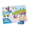 Classic World Traffic Puzzle, Vehicles, Pickup, Working Vehicles, Wooden Shape-Matching Puzzle, Wooden Toy for Boys, Ages 1 Year, 18 Months, and 2