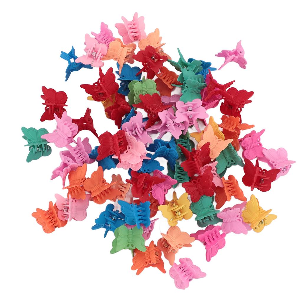 100pcs Mini Butterfly Hair Claw Clips Matte Adorable Hair Accessories Small Hair Clips for Women Gir