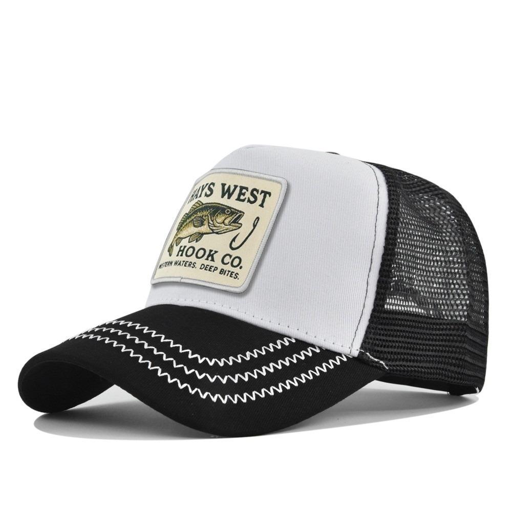 High Quality Outdoor Fishing Snapback Embroidery Design Mesh Hat Fishing Trips