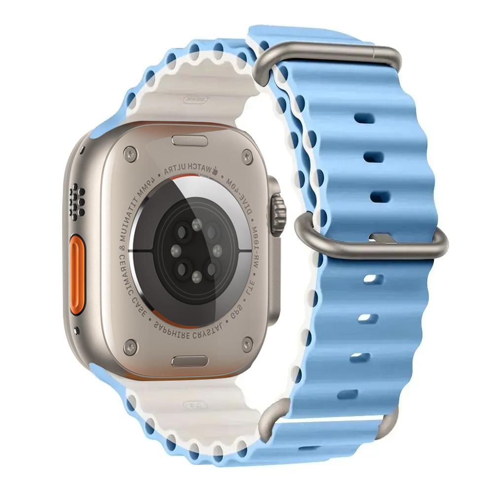 Ocean Strap for apple watch Band 49mm 44mm 40mm 45mm 41mm 46mm silicone bracelet correa iWatch series 7 6 5 3 se 8 9 10 ultra 2