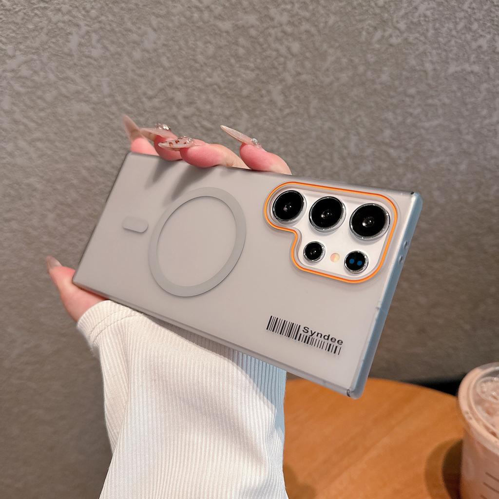 Samsung S25Plus Semi Transparent Magnetic Suction Phone Case SAMS24Ultra Skin Scrub S23 Soft Sand Protective Case 22