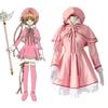 Очаровательный костюм для косплея Cardcaptor Sakura Kinomoto, розовое платье со шляпой для женщин