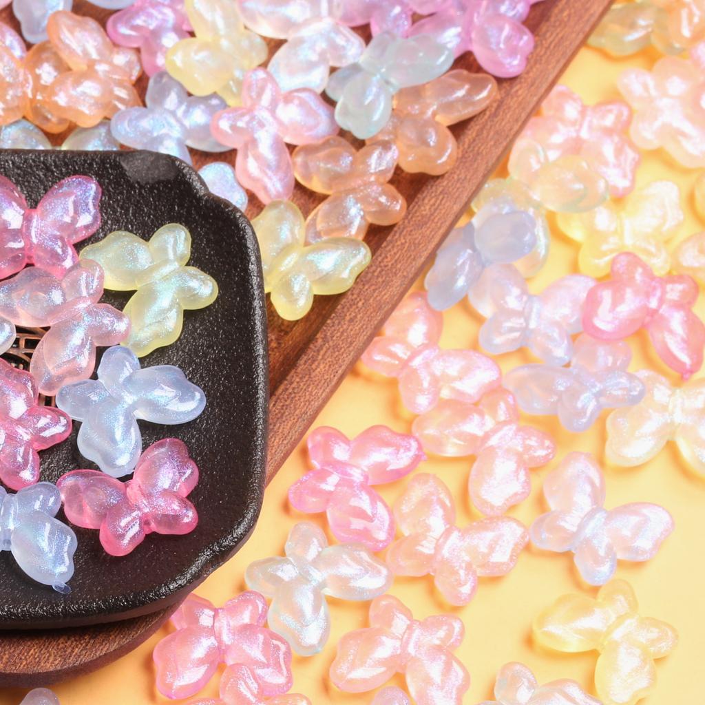 10 шт. флуоресцентные бабочки акриловые свободные бусины креативные DIY ювелирные аксессуары для ожерелий и сережек изготовление