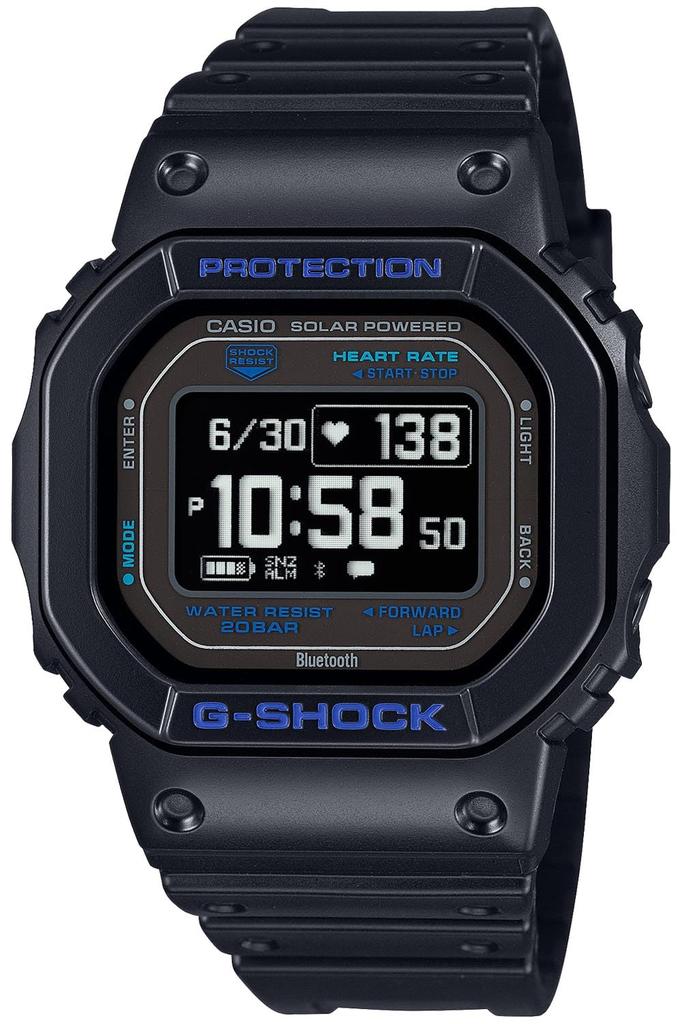 Watch Heart Rate Monitor with Bluetooth Black X Blue [Casio] G-Shock [] G-SQUAD DW-H5600-1A2JR Men's