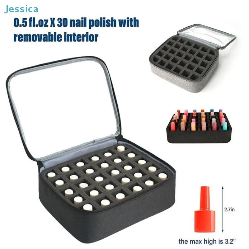 30-Slot Nail Polish Organizer Case | Removable Foam Interior Storage Box For 0.5 Fl.Oz Nail Lacquers