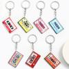 Retro Music English Alphabet Tape Pendant Car Keychain Colored Acrylic Keychain Accessories Bag Pendant Gift