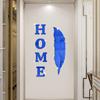 HOME Feather Mirror Wall Sticker Acrylic English Letter Self-adhesive Living Room Bedroom Creative Wall Sticker Wallpaper