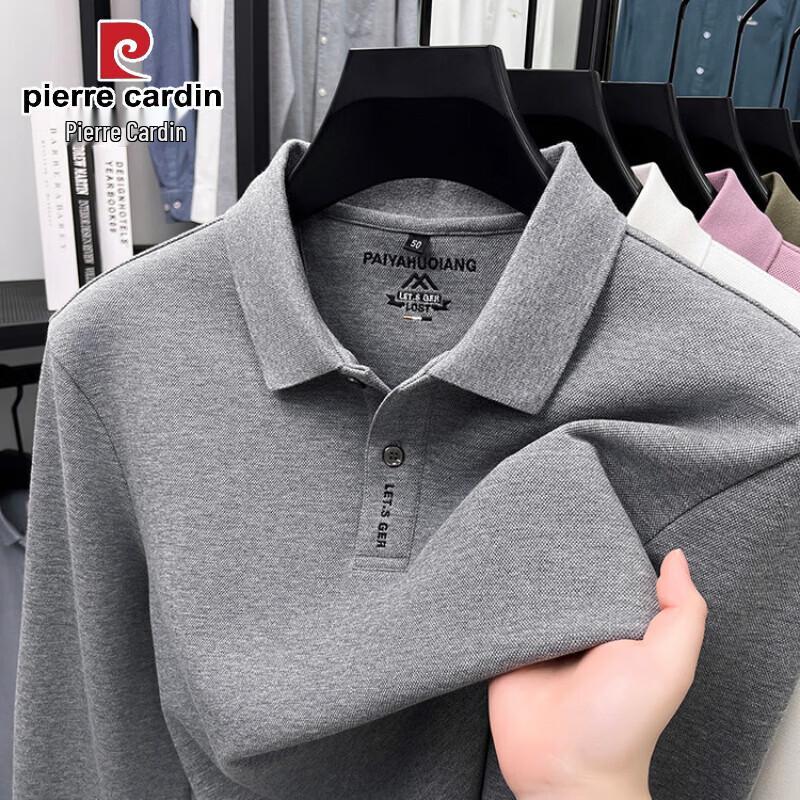 Pierre Cardin Мужская хлопковая рубашка-поло с длинным рукавом