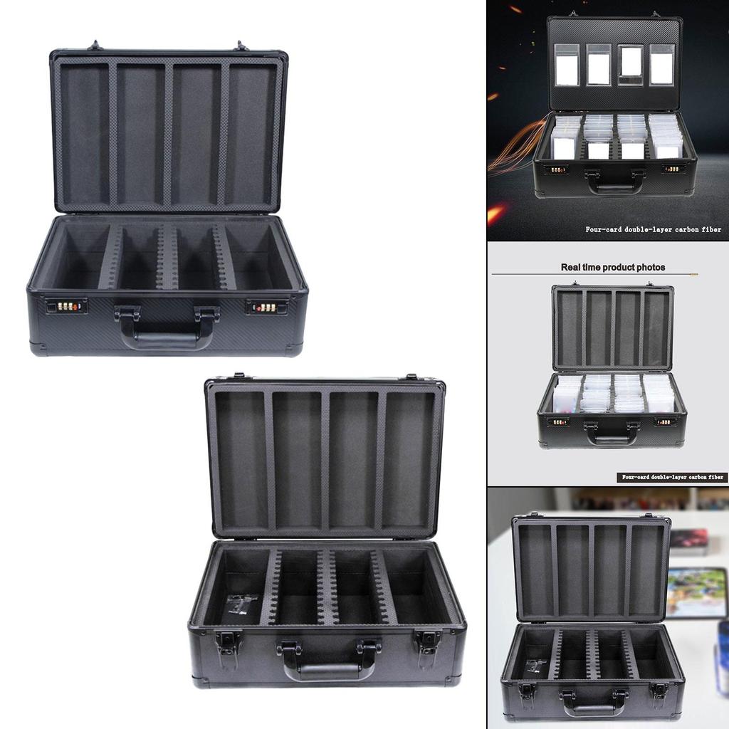Graded Card Storage Case with Combination Lock Aluminum Corners And EVA Foam Large Capacity