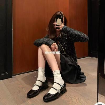 Весна и Осень Новая Мода Квадратный Носок Неглубокий Вырез Квадратные и Мэри Джейн Широкие Большие Размеры Обувь Женская