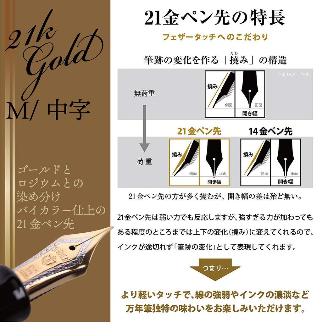 Перьевая ручка Sailor Professional Gear Gold Medium Point Black 11-2036-420