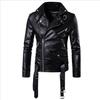 Men's Motorcycle Leather Jacket Lapel Lage Size Personality Oblique Zipper Jacket