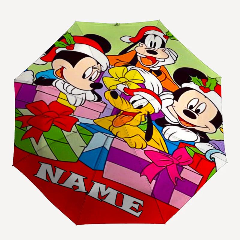 Personalized Name M-Mickey Print Umbrella - Automatic Open/Close, Eight-Rib Durable Frame, Automatic Folding Umbrella